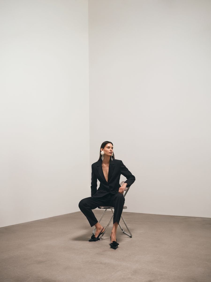 Blazer i uldblanding - sort - RESERVED - 8