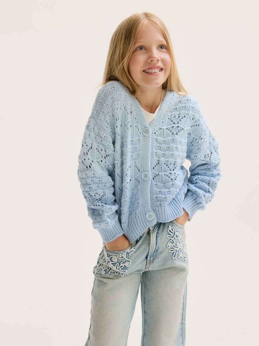 Ombre-Effekt-Cardigan - blassblau - RESERVED
