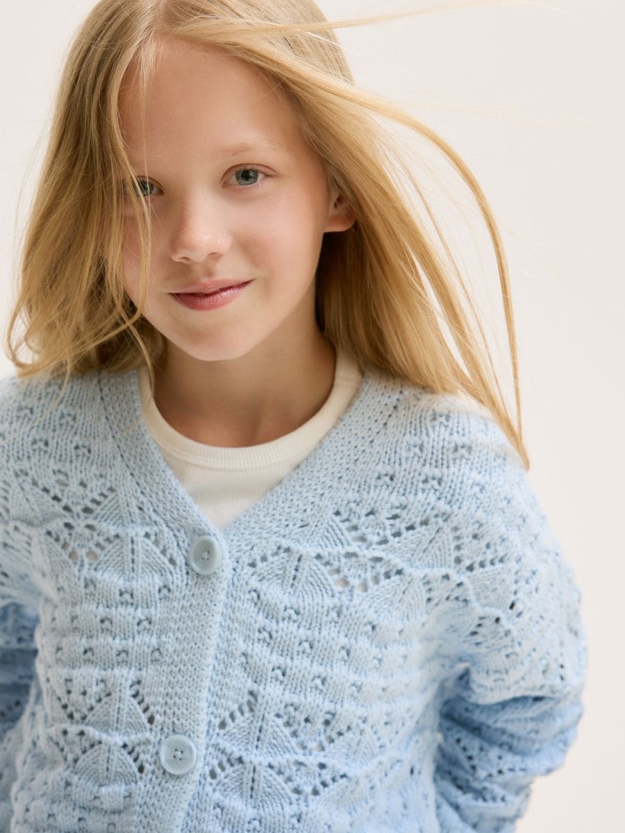 GIRLS` SWEATER - pale blue - RESERVED