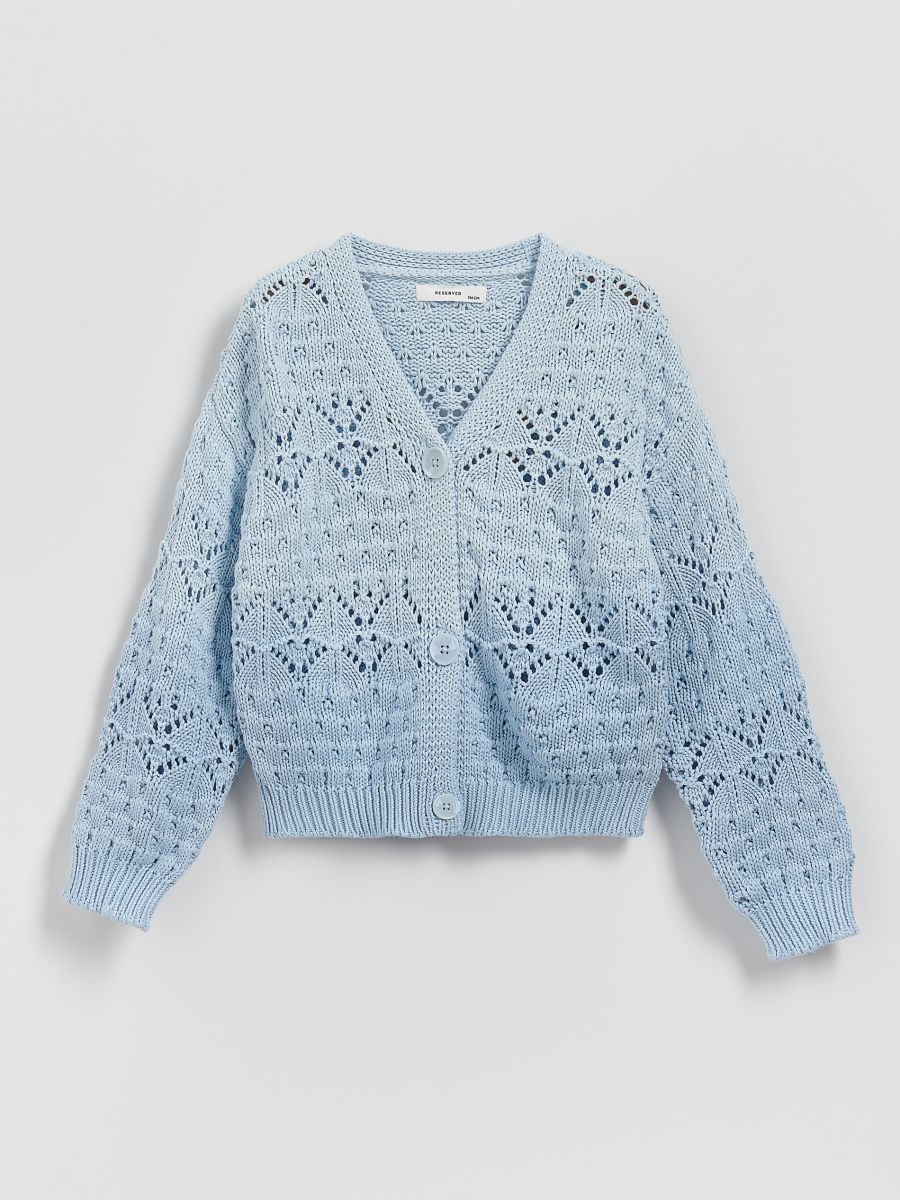 GIRLS` SWEATER - pale blue - RESERVED