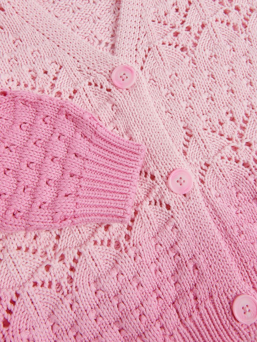 Cardigã com efeito ombré - COR-DE-ROSA - RESERVED - 3