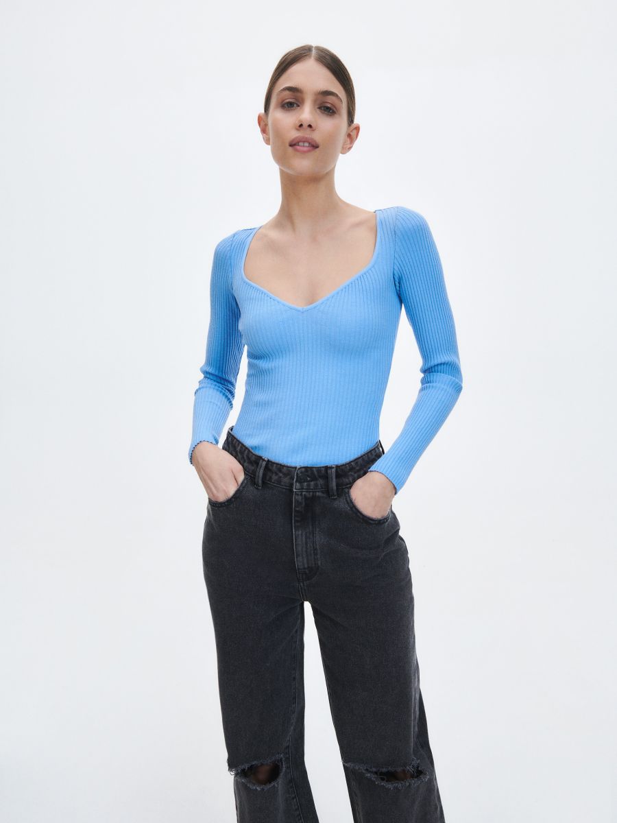 Sweetheart neck top Color light blue - RESERVED - 2560T-50X
