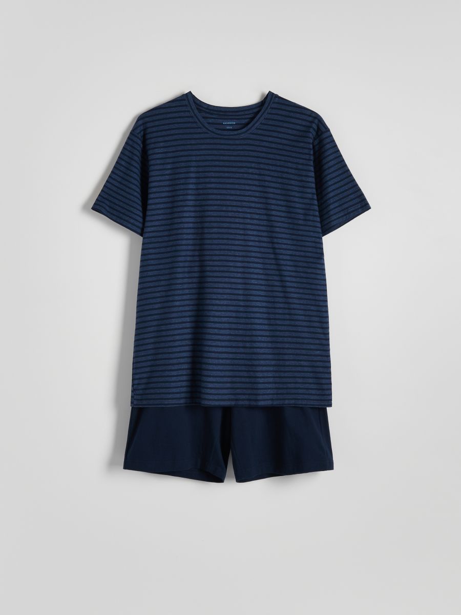 Zweiteiliges Pyjama-Set - marineblau  - RESERVED