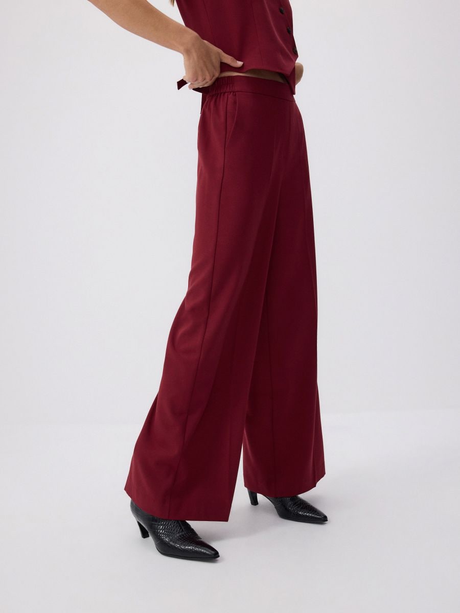 Wide leg trousers - burgundy - RESERVED - 2