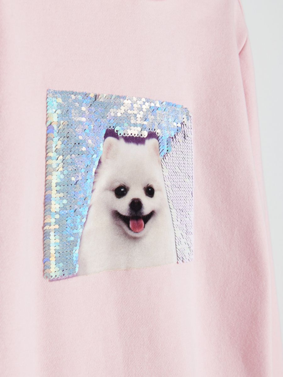 Hoodie with magic sequins - pink - RESERVED - 3