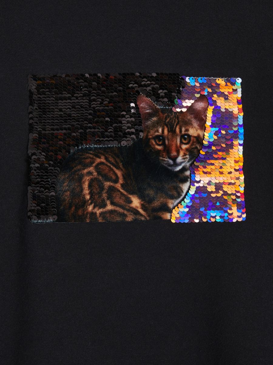 Hoodie with magic sequins - black - RESERVED - 3
