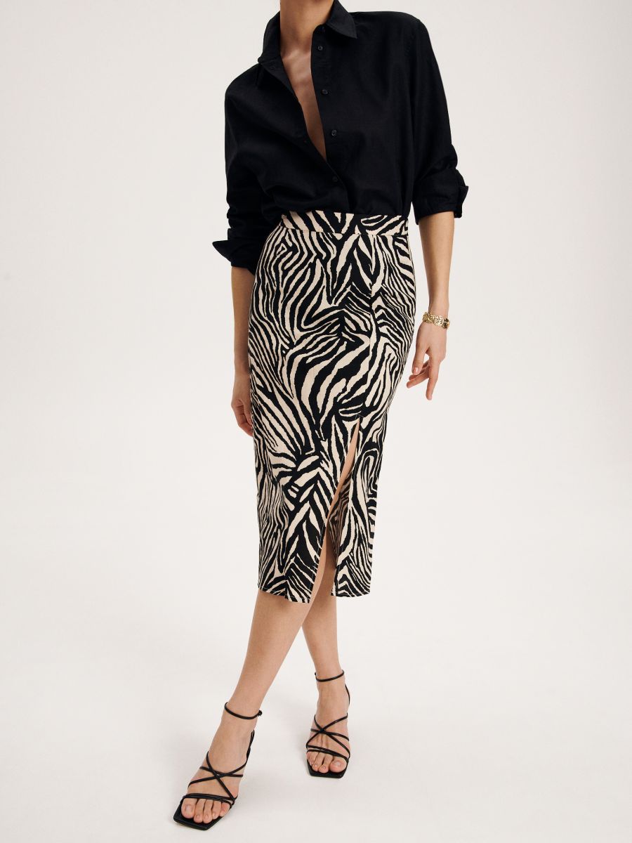 Zebra motif skirt - multicolor - RESERVED - 3