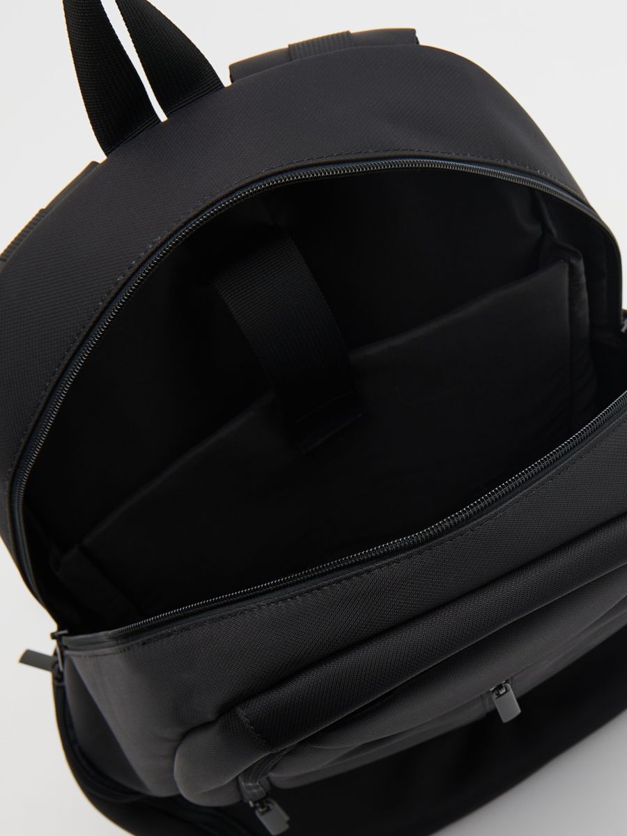 Plain backpack with handle - black - RESERVED - 5