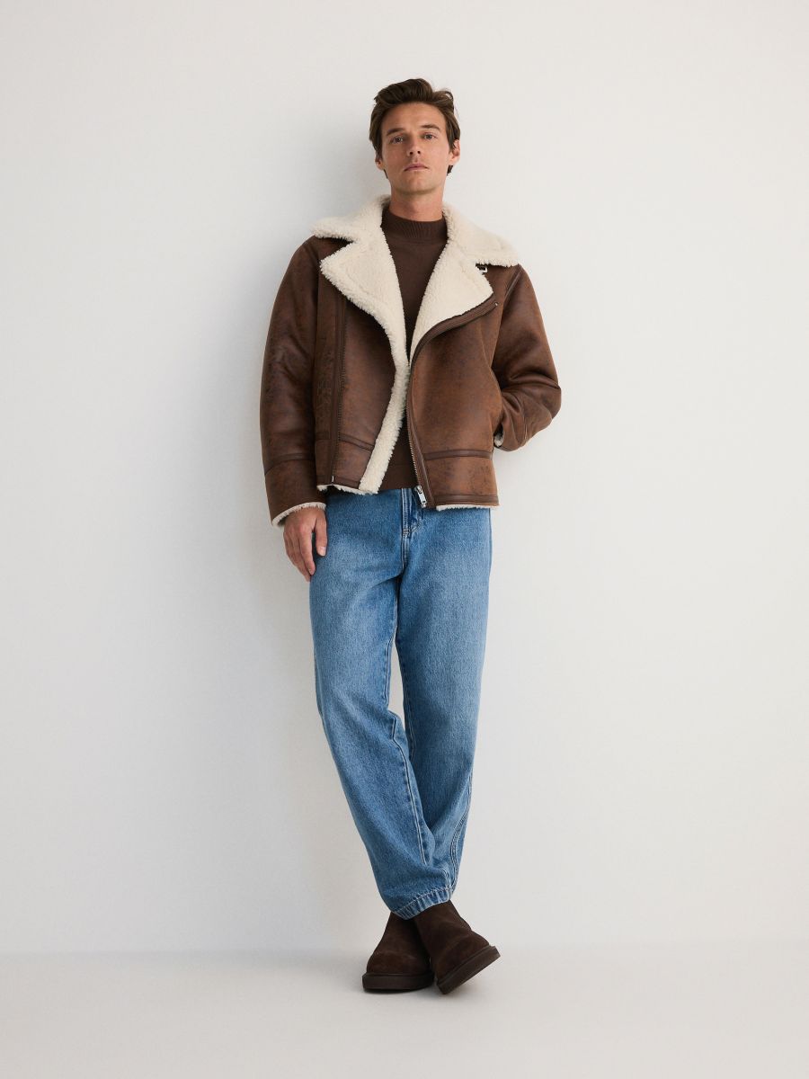 Sweater with viscose blend - brown - RESERVED - 5
