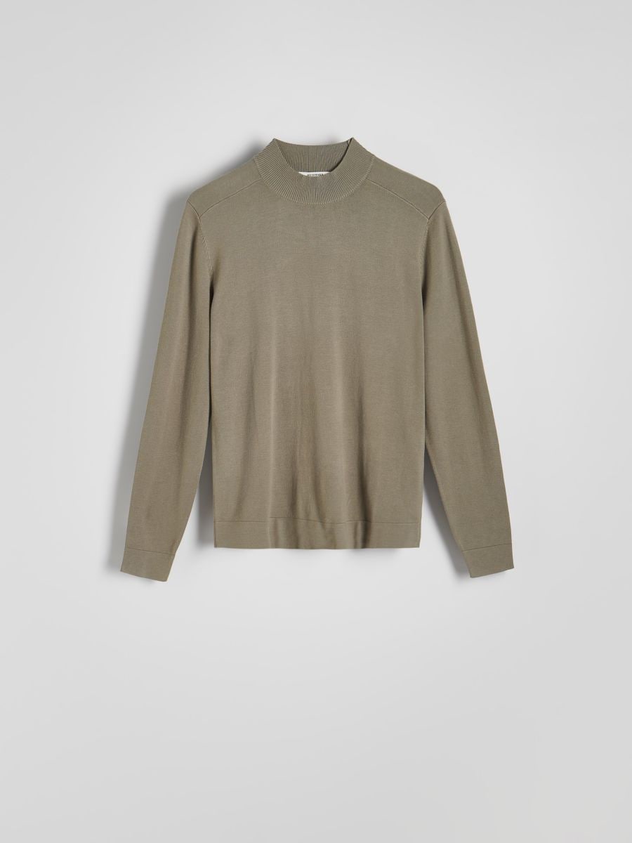 Sweater with viscose blend - olive - RESERVED - 5