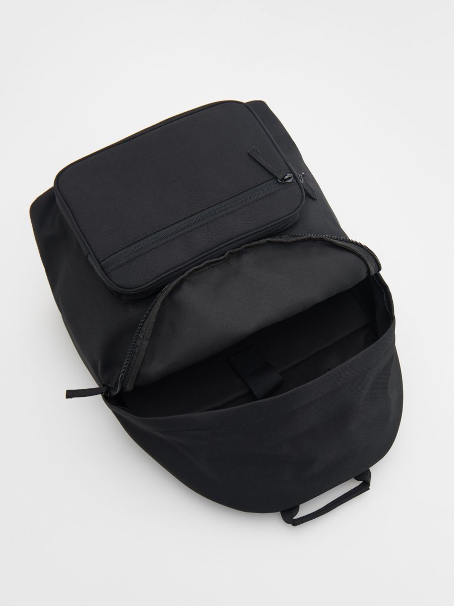Plain backpack with handle - black - RESERVED - 5