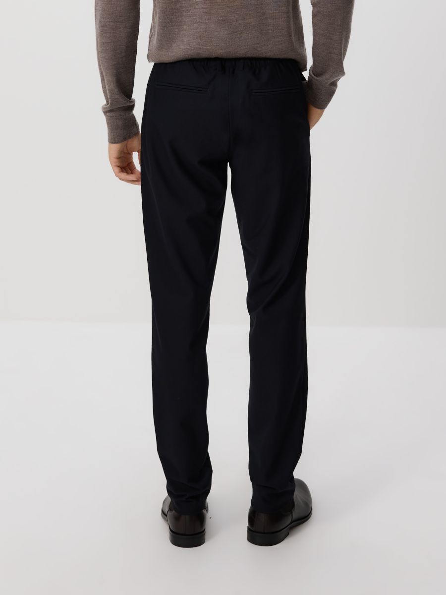kolor 25ss スラックス Spodnie slim z wiskozą Kolor czarny - RESERVED - 257BK-99X