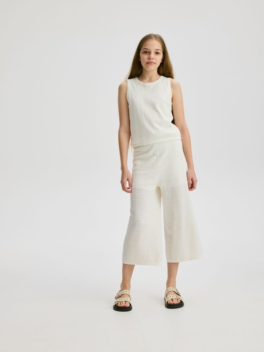 Knitted fabric vest - cream - RESERVED - 5