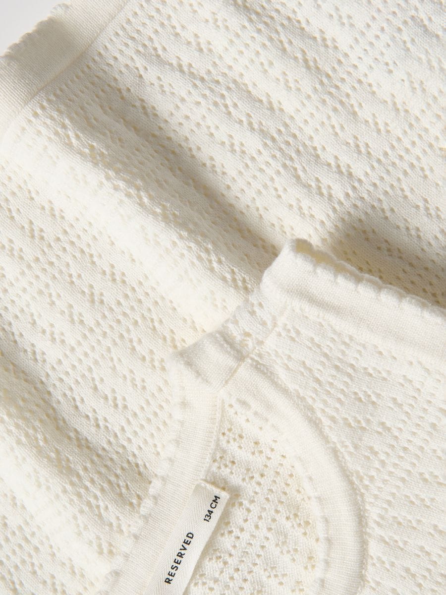 Knitted fabric vest - cream - RESERVED - 2