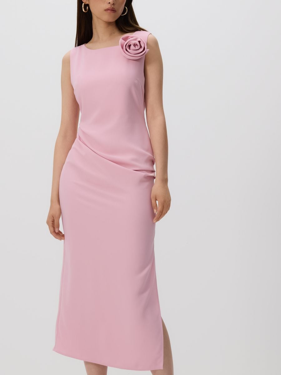 Kleid mit rosenförmigem Detail - rosa - RESERVED - 2