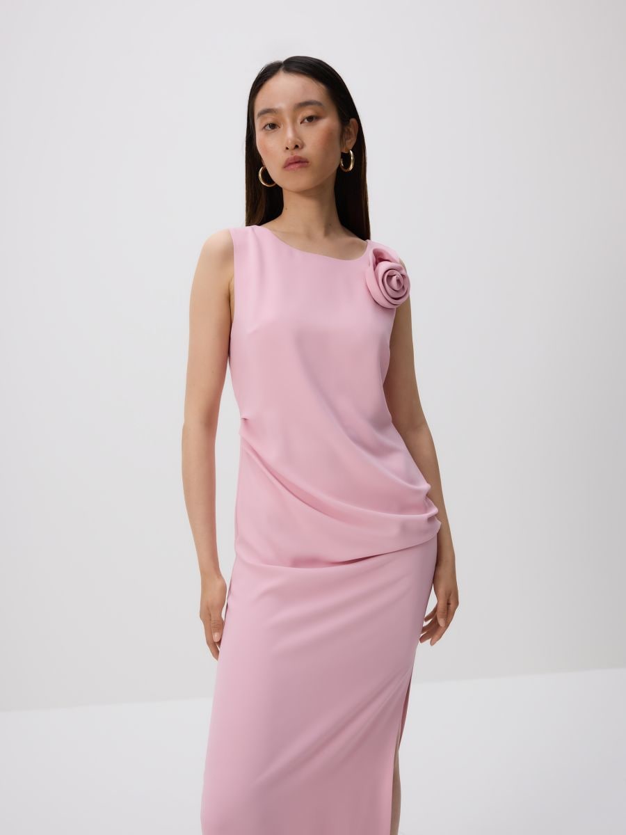 Kleid mit rosenförmigem Detail - rosa - RESERVED - 5