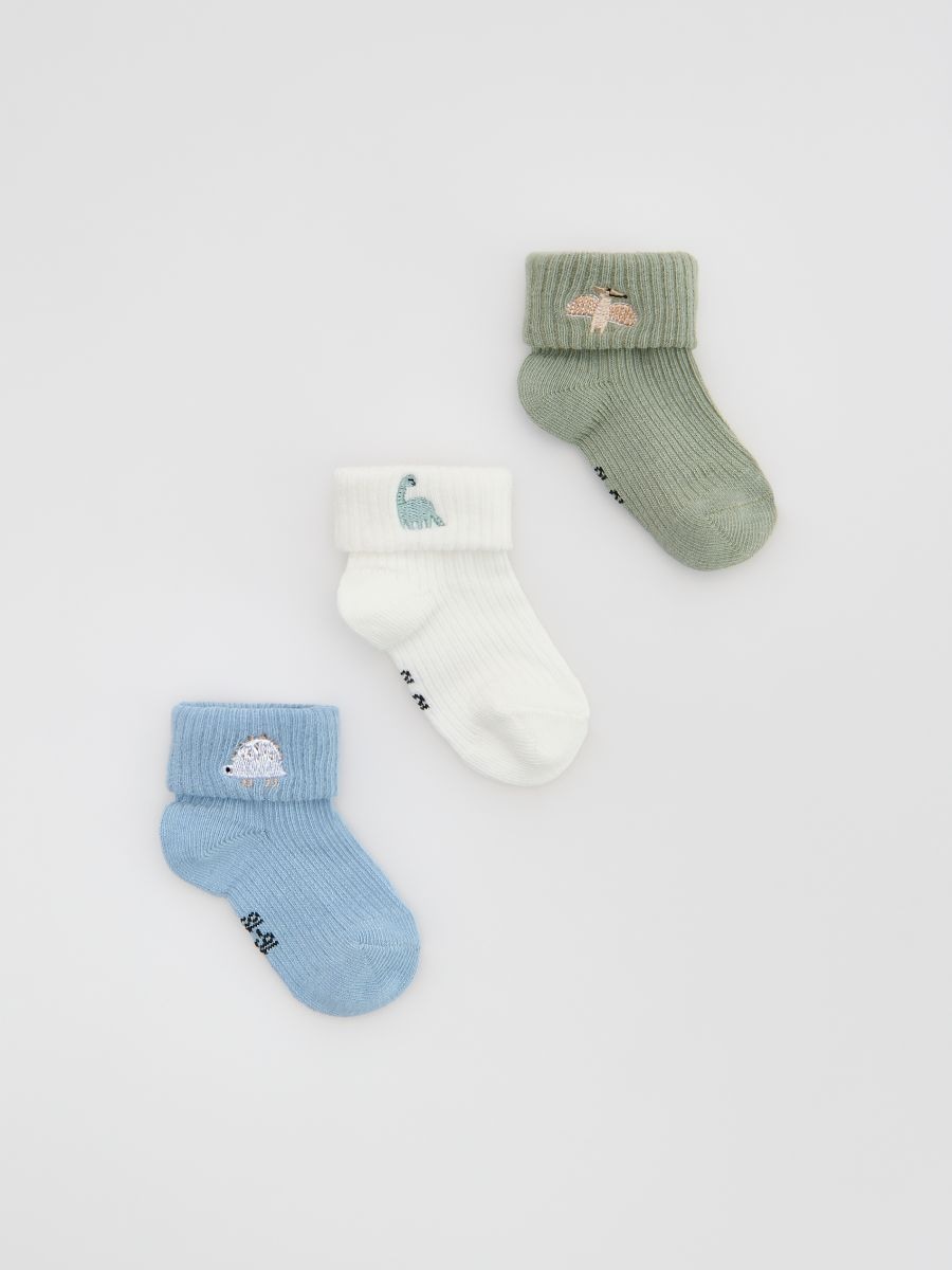 Socks 3 pack - pale green - RESERVED