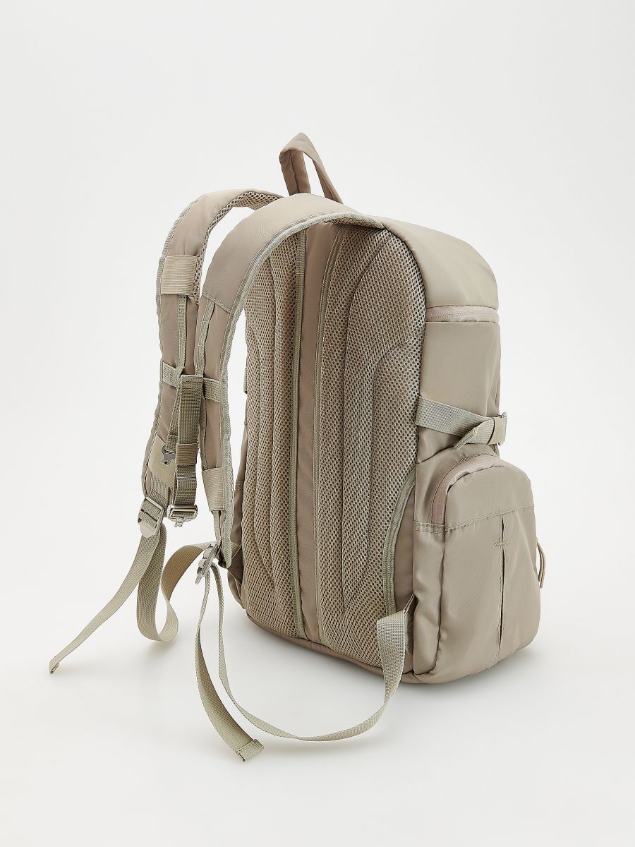 Large capacity backpack with pockets - beige - RESERVED - 3