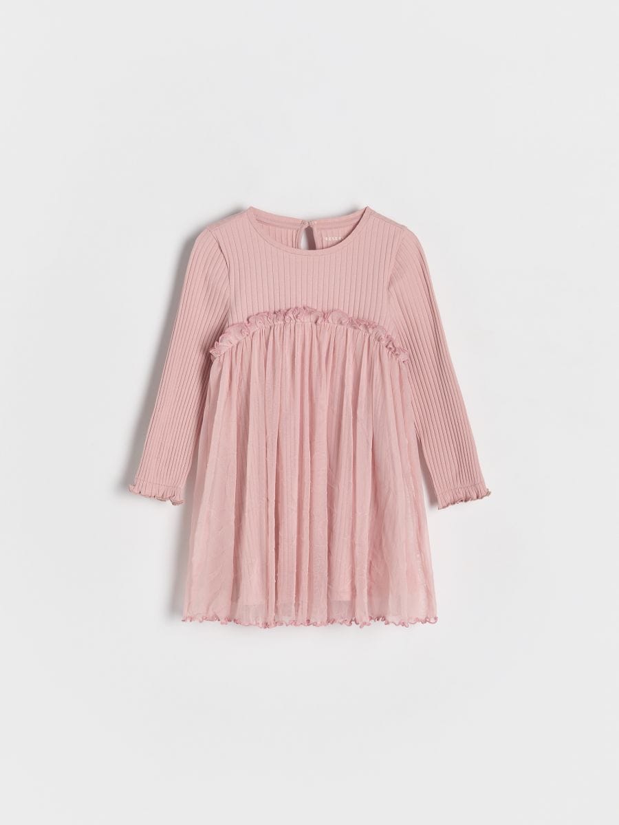 Dress with tulle hem - dusty rose - RESERVED