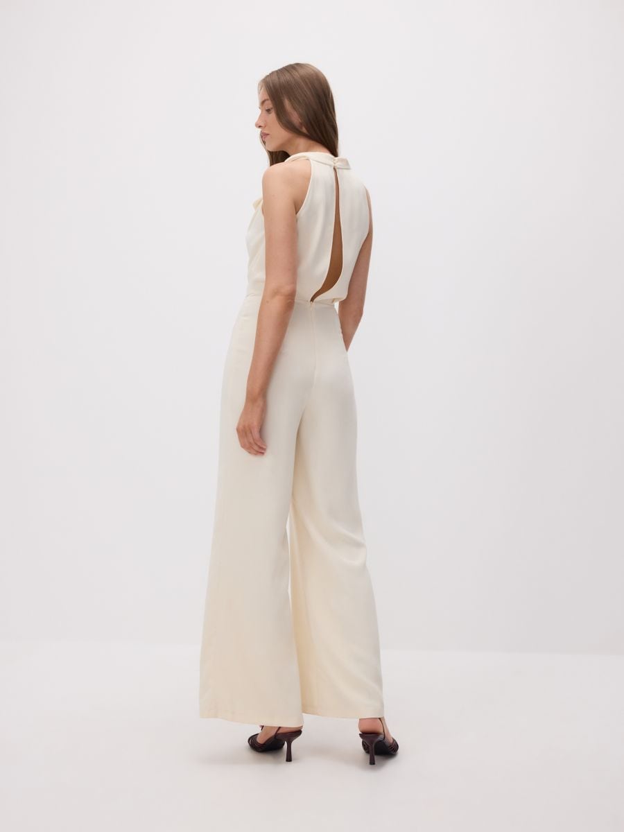 Jumpsuit with decorative buckle - light yellow - RESERVED - 5