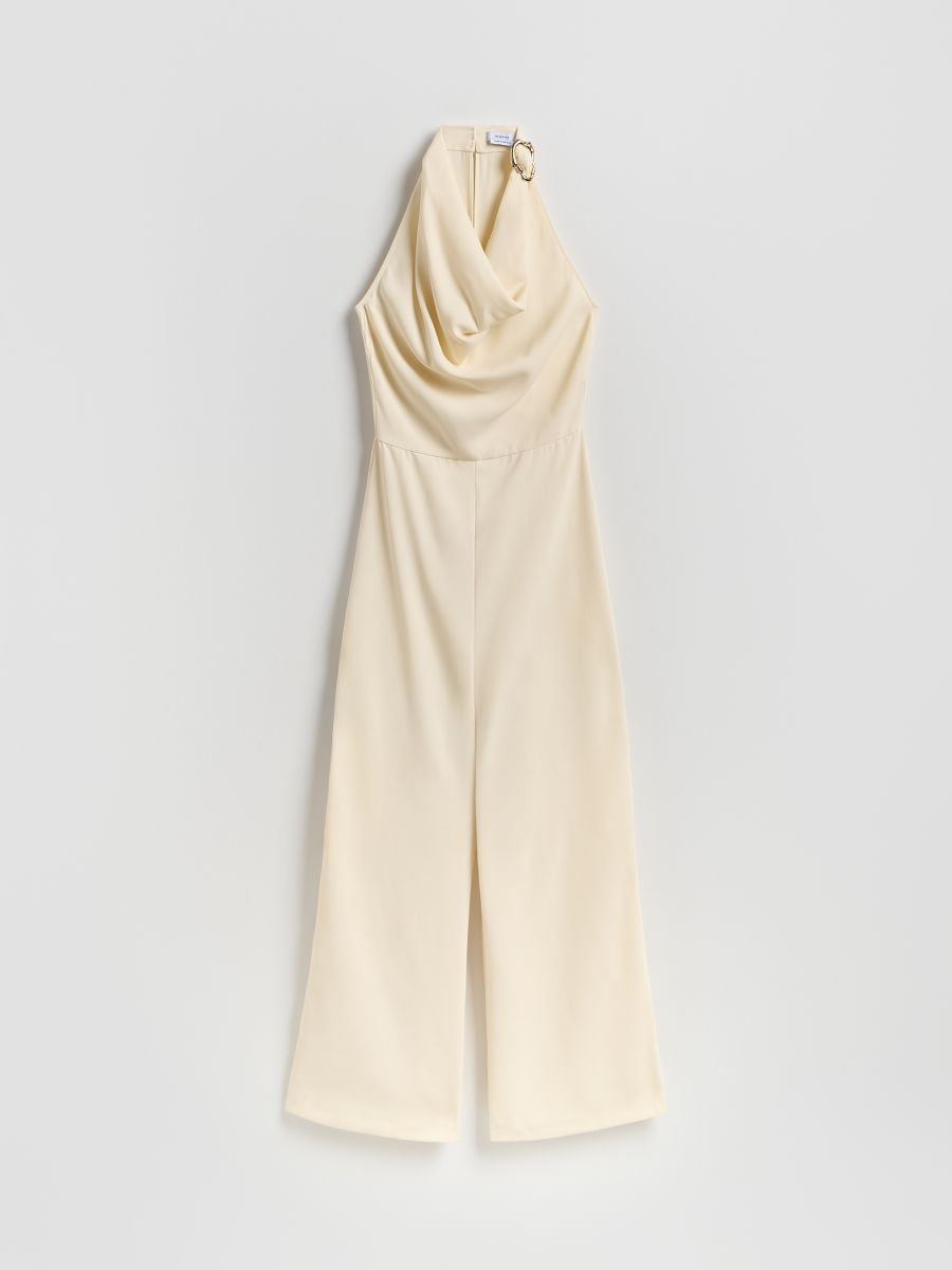 Jumpsuit with decorative buckle - light yellow - RESERVED - 6