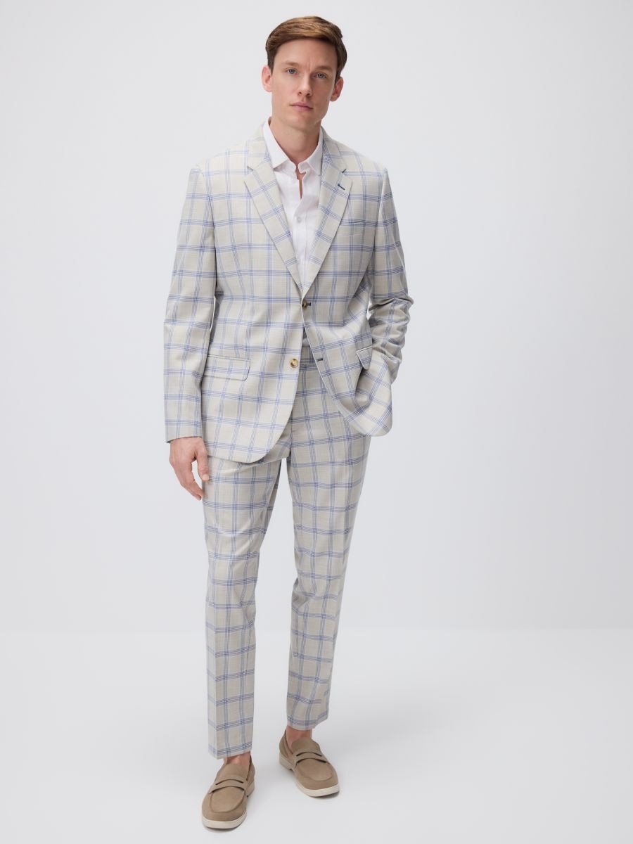 Check slim fit blazer - beige - RESERVED - 6