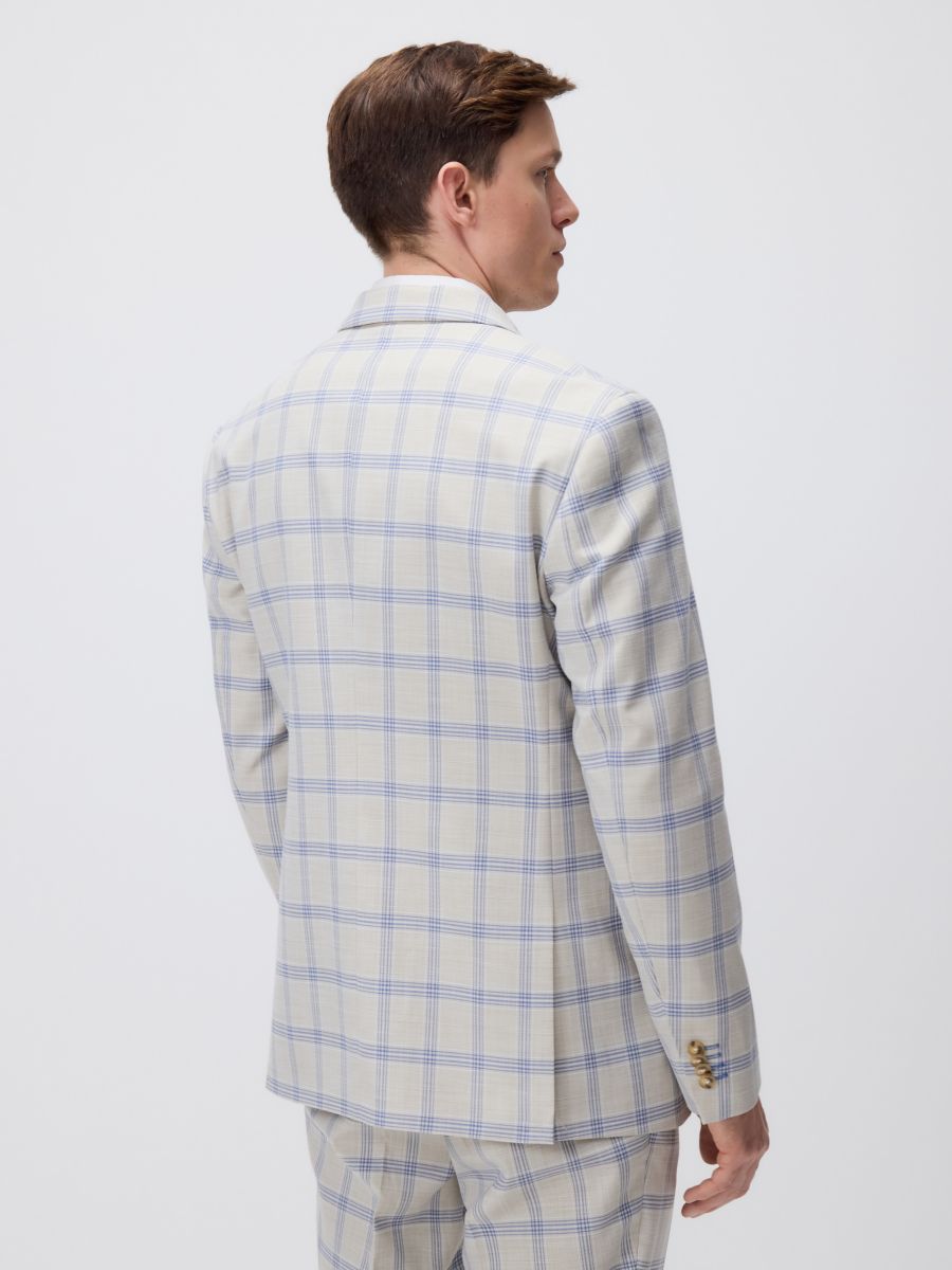 Check slim fit blazer - beige - RESERVED - 5