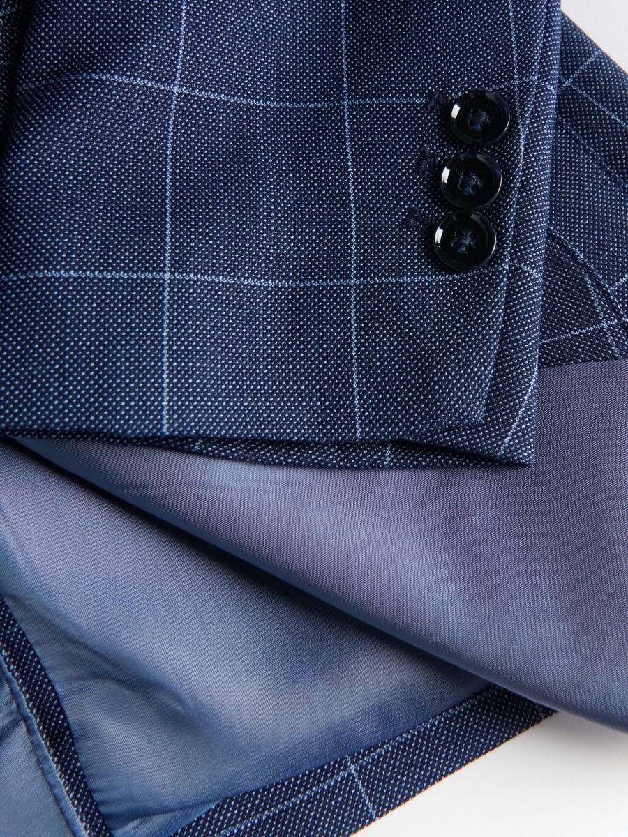 Check slim fit blazer - navy - RESERVED - 6