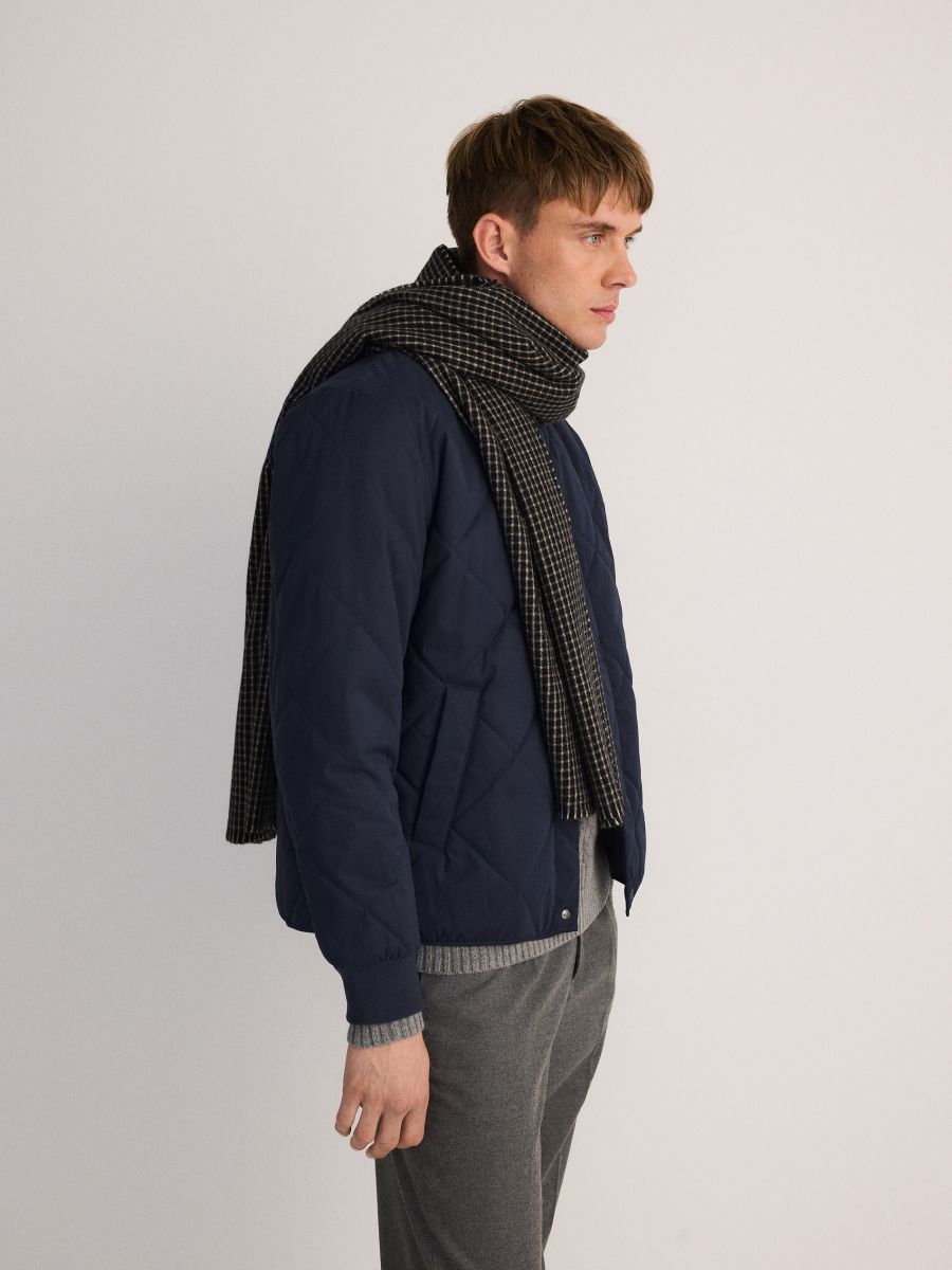 Fine check scarf - black - RESERVED - 2