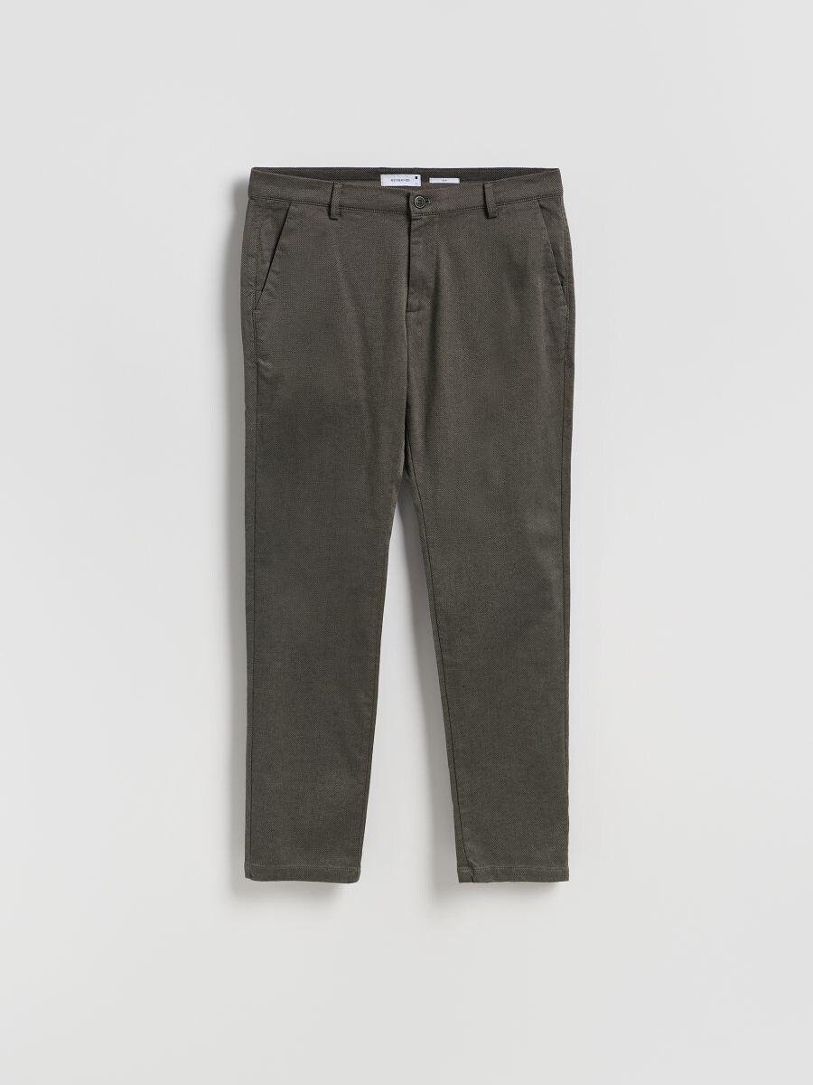 Chinohose in slim fit - dunkelgrün - RESERVED