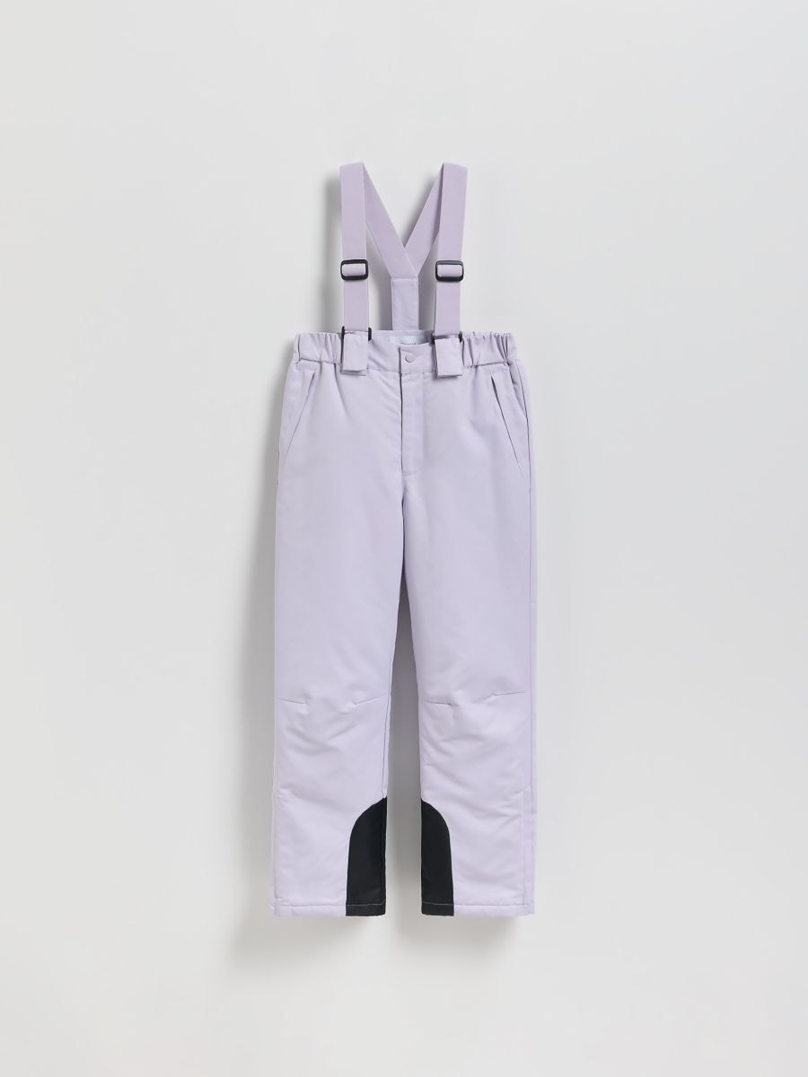 Ocieplane spodnie na szelkach - lawendowy - RESERVED