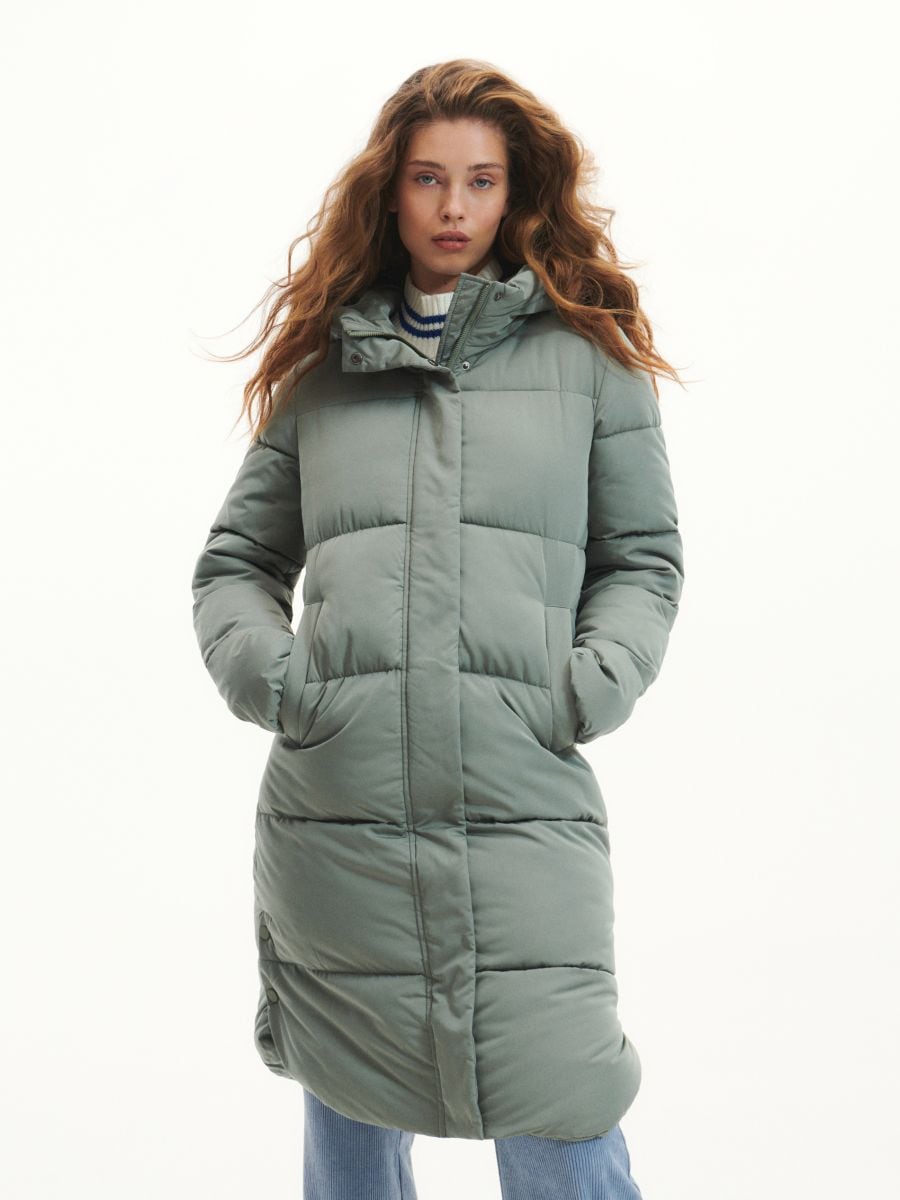 Quilted coat - dusty green - RESERVED - 6