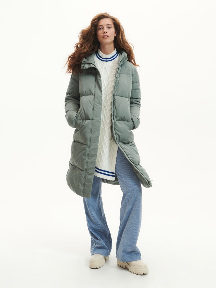 Quilted coat - dusty green - RESERVED - 7