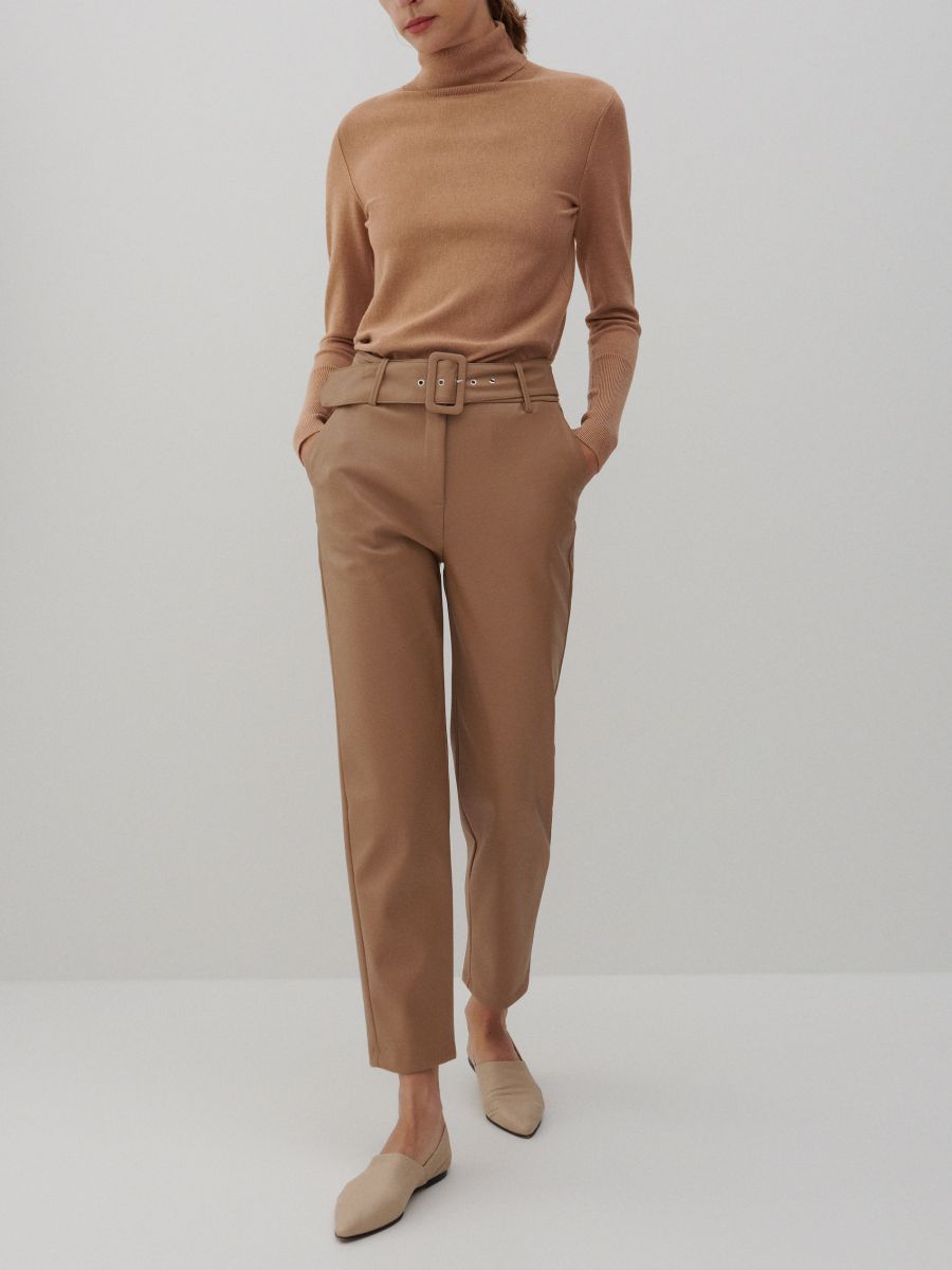 Faux leather trousers Color beige - RESERVED - 0805P-08X