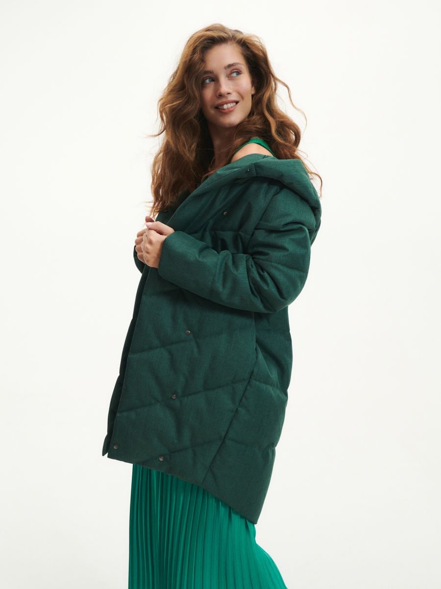 manteau matelassé vert femme