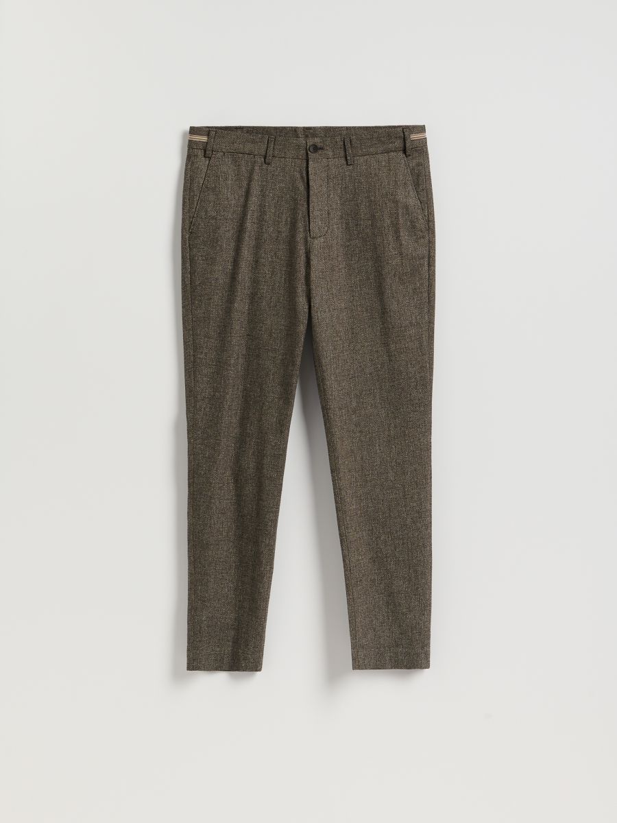 Chino slim fit trousers - dark brown - RESERVED