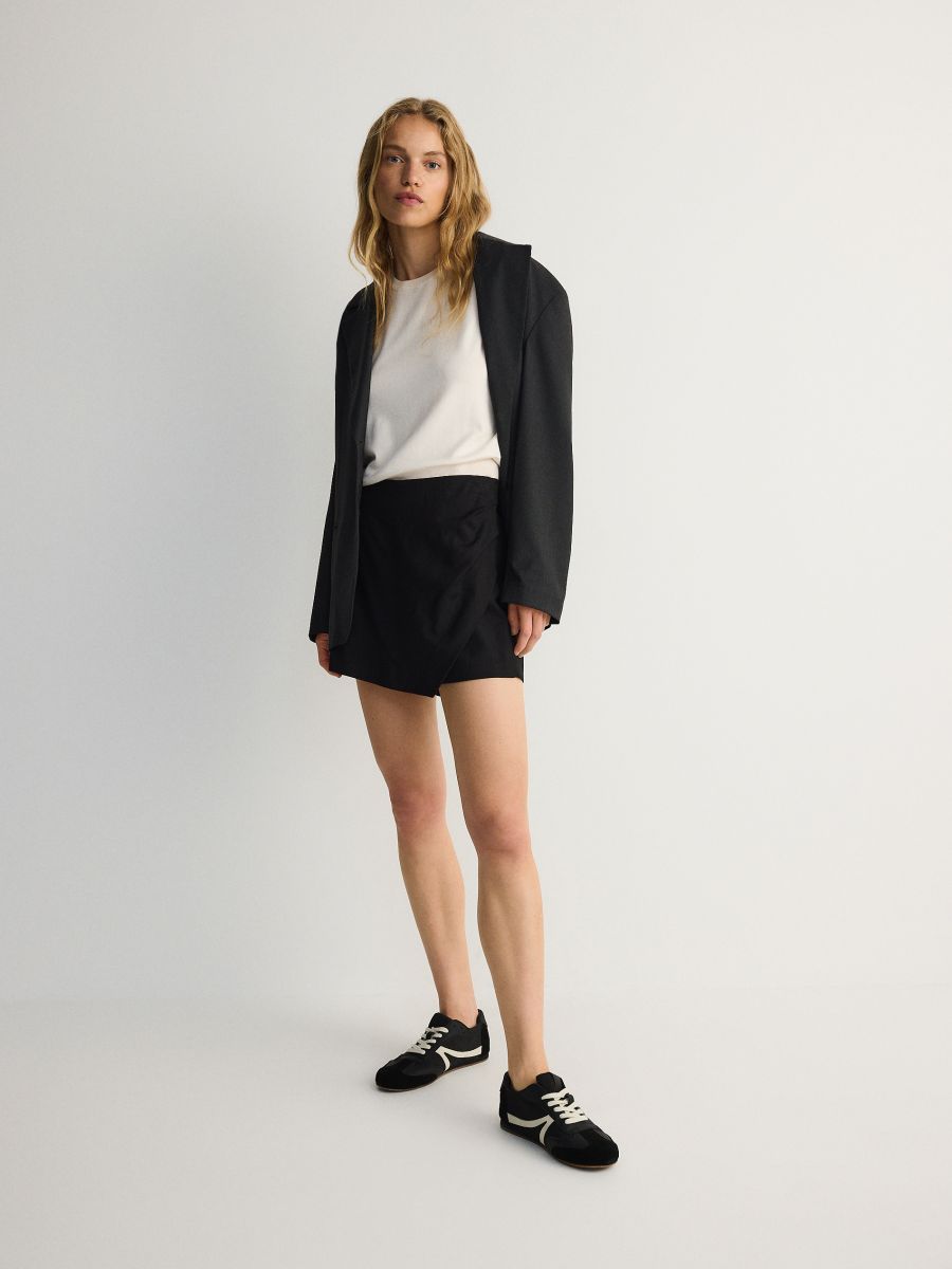 Skort in viscose blend - black - RESERVED - 3