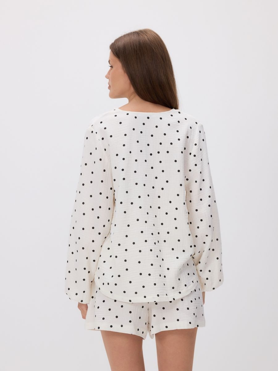 Blouse with front tie - white - RESERVED - 4