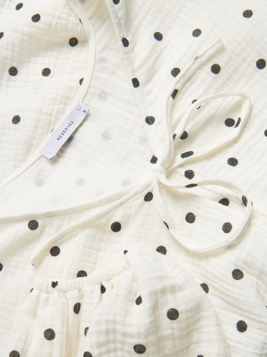 Blouse with front tie - white - RESERVED - 6