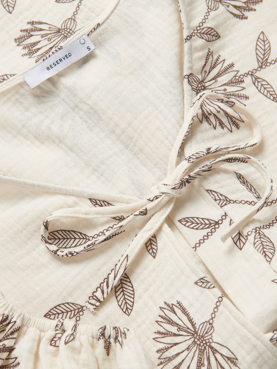 Blouse with front tie - nude - RESERVED - 6