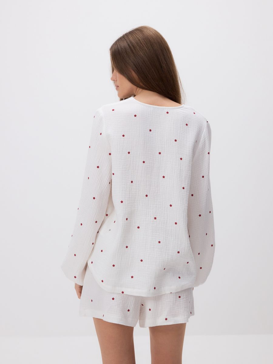 Blouse with front tie - multicolor - RESERVED - 5