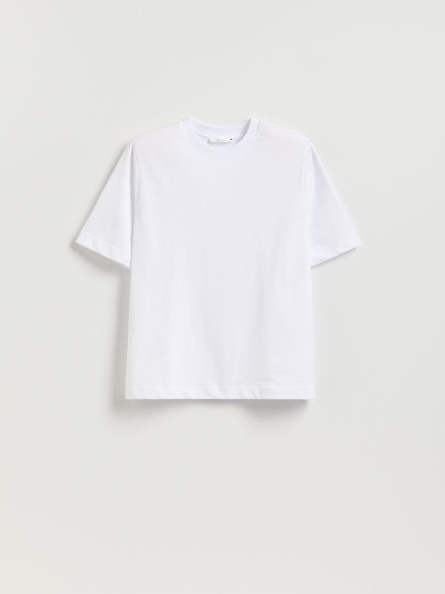 Cotton T-shirt - cream - RESERVED