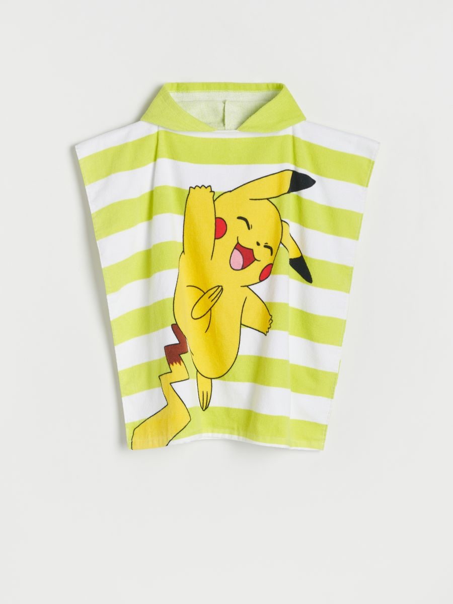 Brisača s kapuco Pokémon - rumeno zelena - RESERVED