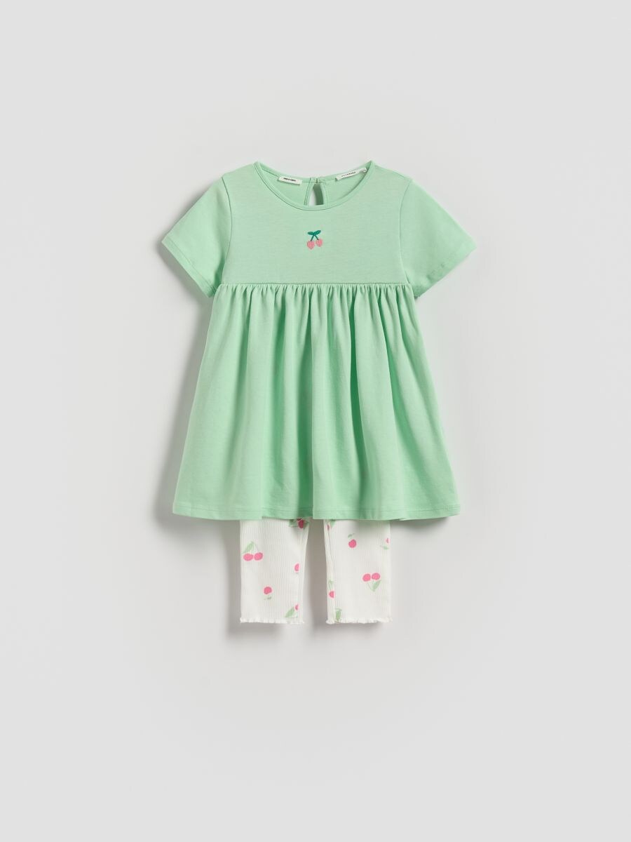BABIES` DRESS & LEGGINGS - halványtürkiz - RESERVED