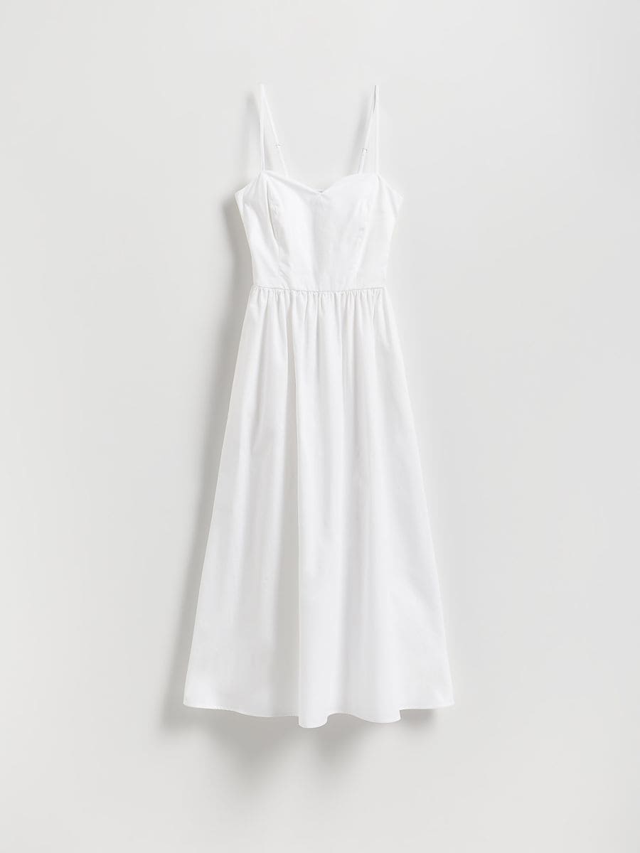 Midikleid aus Baumwolle - weiß - RESERVED