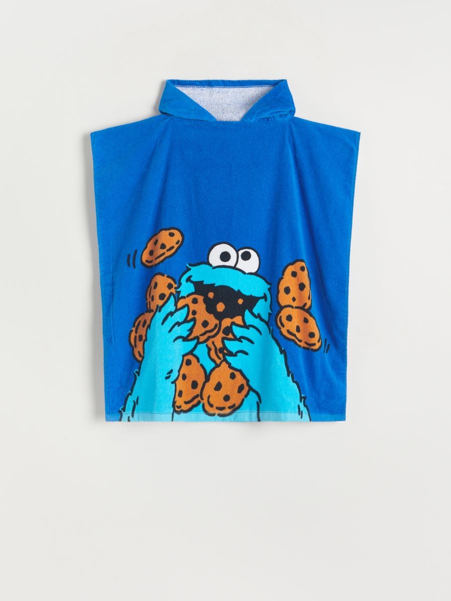 Osuška s kapucí Cookie Monster - modrá - RESERVED