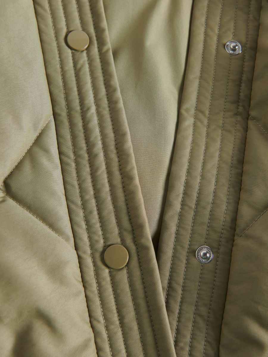 Jacke mit Bindegürtel - helles Olivgrün - RESERVED - 5
