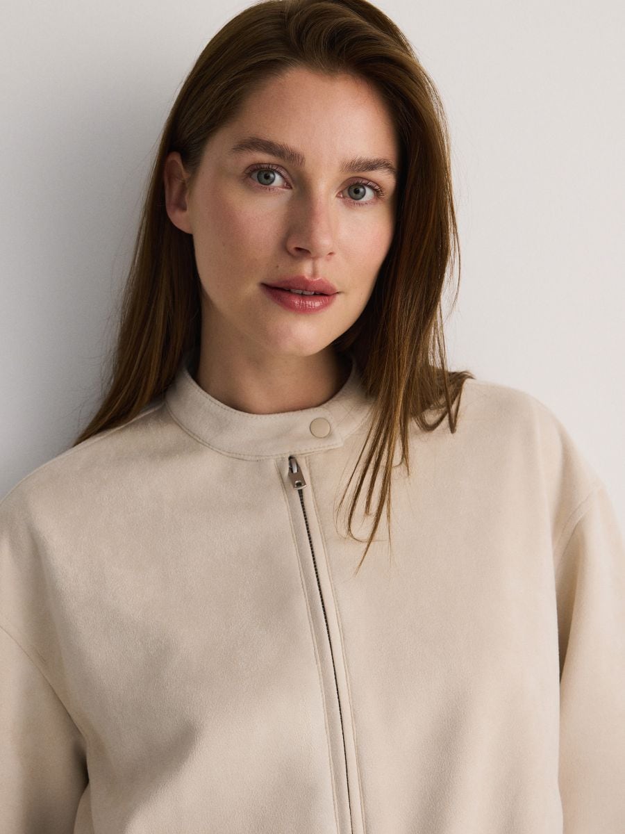 Veste en imitation daim - crème - RESERVED - 3