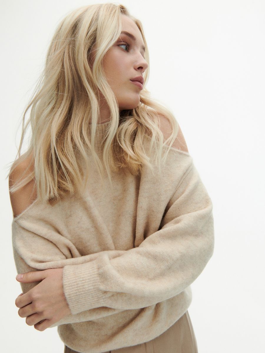 Cold shoulder jumper - nude - RESERVED - 8