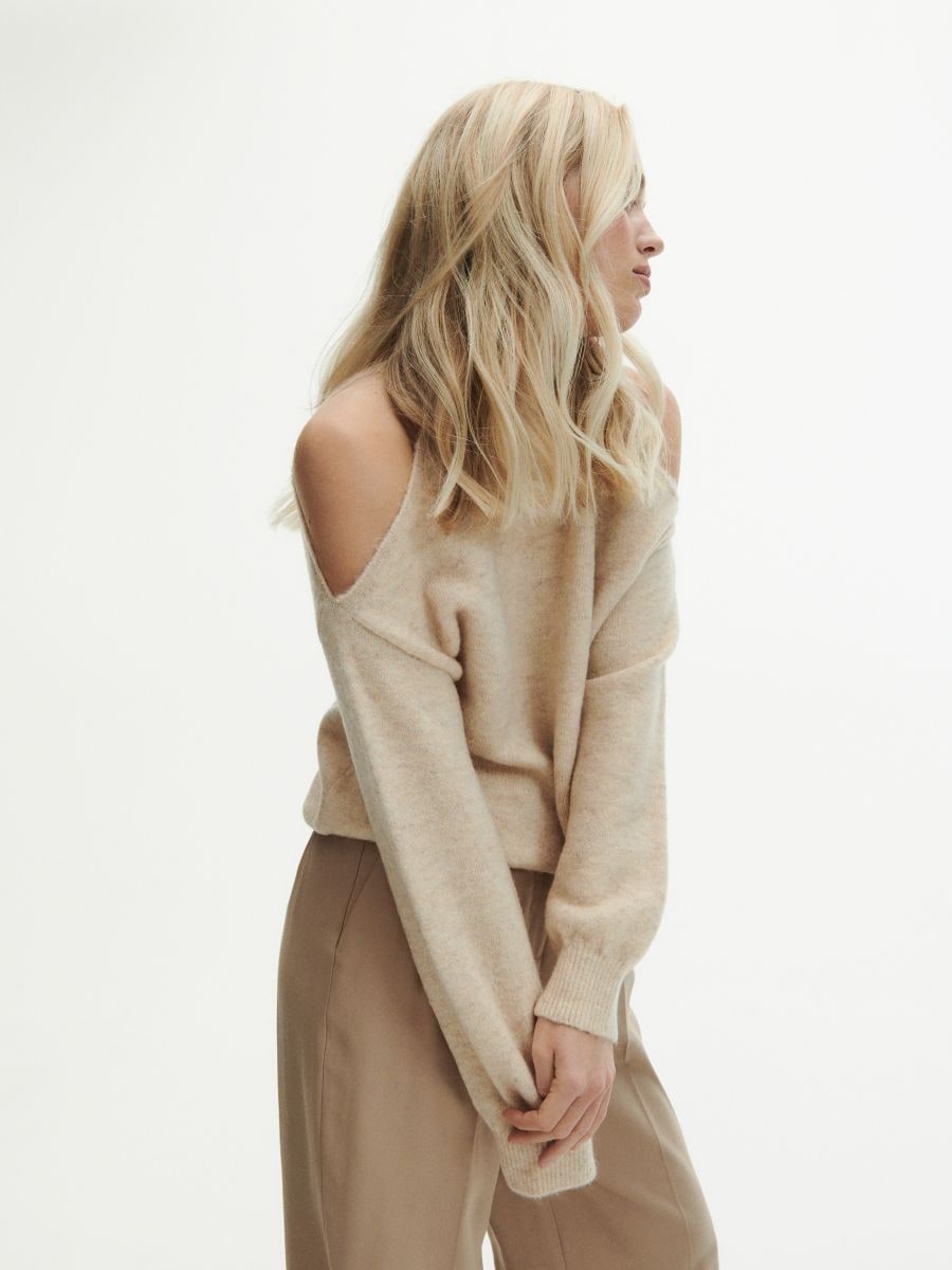 Cold shoulder jumper - nude - RESERVED - 3
